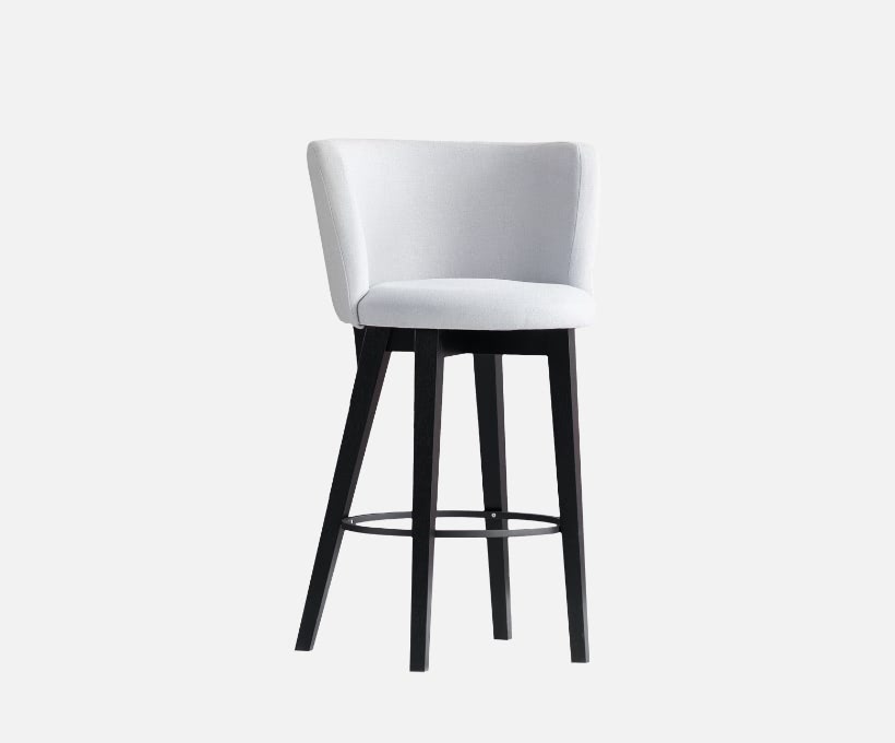 LuxeCurve Upholstered Bar Stool – High Back Design