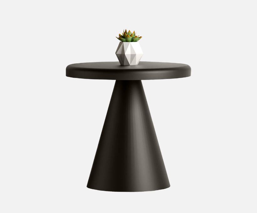 Forma Cone Side Table – Matte Onyx